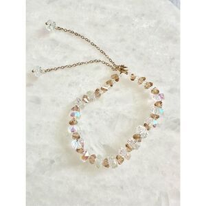 Bohemian style iridescent and gold beaded friendship bracelet